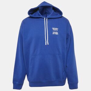 Marcelo Burlon Blue Printed Cotton Hoodie L